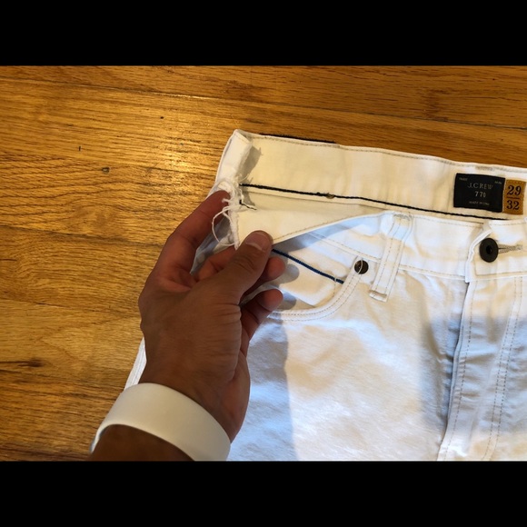 Men’s white JCrew 770 sz 29x32 *CUTS ON WAIST* - Picture 3 of 5